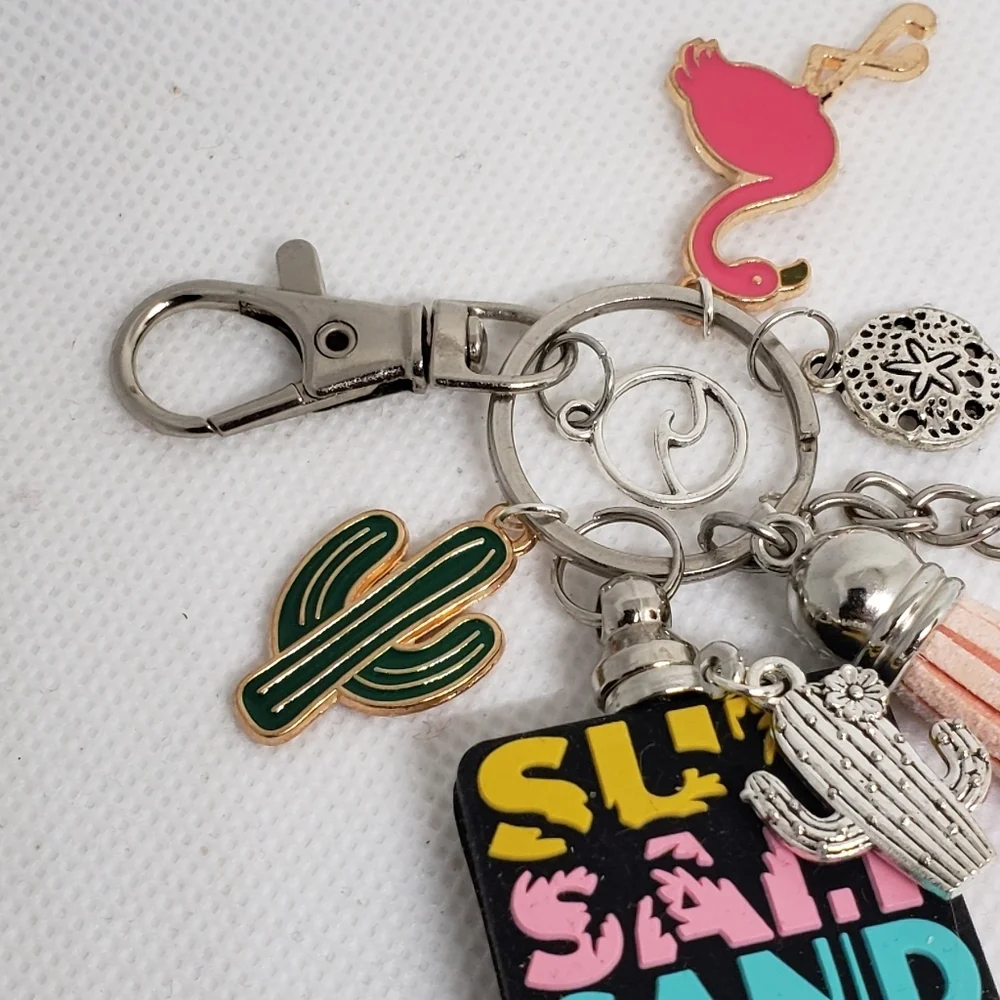 Handmade Sun Salt Sand Silicone Beaded Keychain